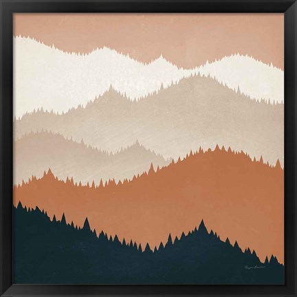 Framed Mountain View Terra Cotta Print