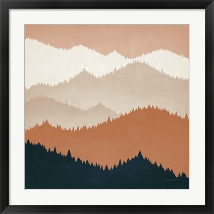 Framed Mountain View Terra Cotta Print