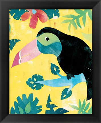 Framed Jungle Jive I Toucan Yellow Print