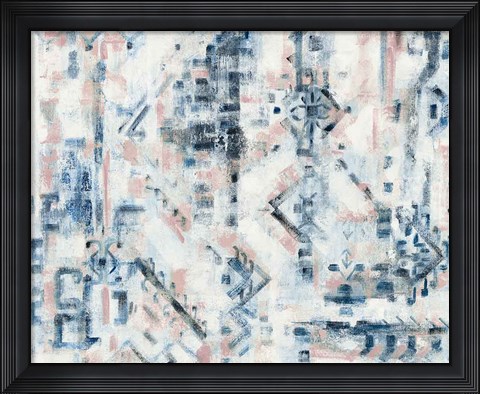Framed Scattered Indigo Rose Crop Print