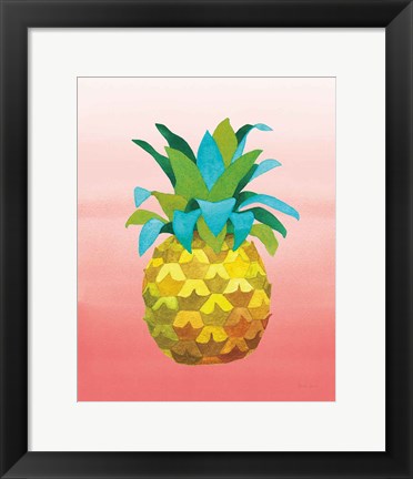 Framed Island Time Pineapples VI Coral Print