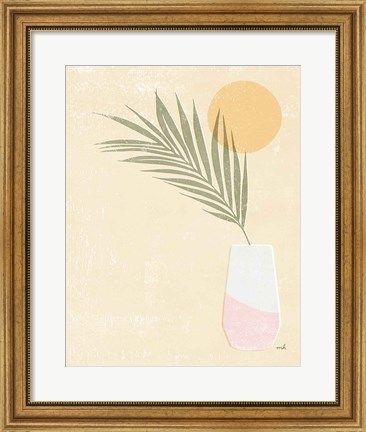Framed Sun Palm II Blush Print