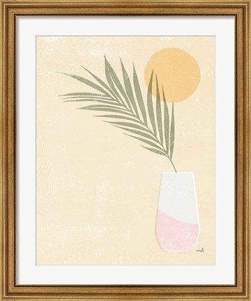 Framed Sun Palm II Blush Print
