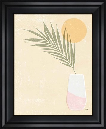 Framed Sun Palm II Blush Print