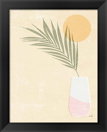 Framed Sun Palm II Blush Print