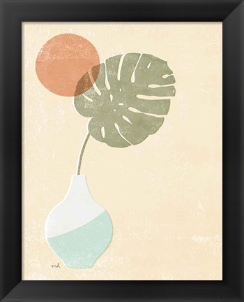 Framed Sun Palm I Mint Print