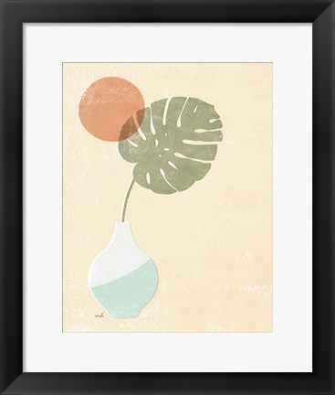 Framed Sun Palm I Mint Print