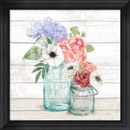 Framed Pastel Flower Market XII Print