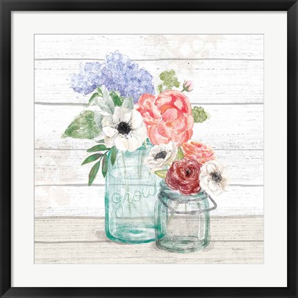 Framed Pastel Flower Market XII Print