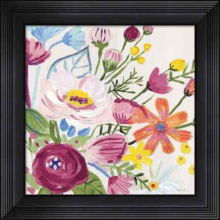 Framed Vintage Floral II v2 Crop Print