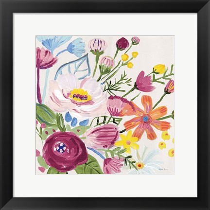 Framed Vintage Floral II v2 Crop Print