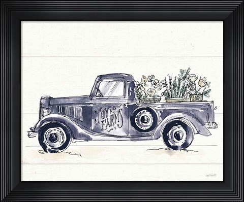Framed Modern Farmhouse VIII Navy No Words Print
