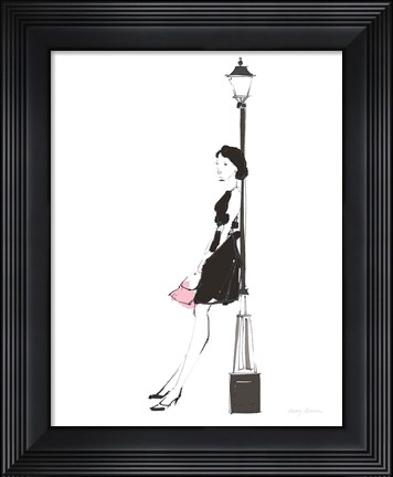 Framed French Chic III Pink on White No Words Print