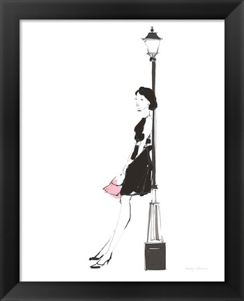 Framed French Chic III Pink on White No Words Print