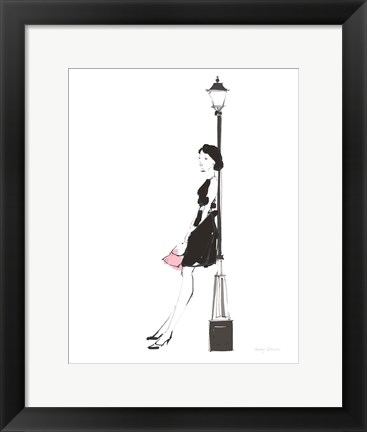 Framed French Chic III Pink on White No Words Print