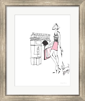 Framed French Chic II Pink on White No Words Print