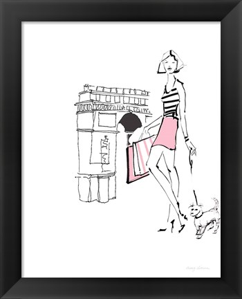 Framed French Chic II Pink on White No Words Print