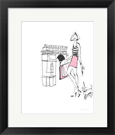 Framed French Chic II Pink on White No Words Print