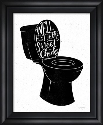 Framed Bathroom Puns IV Black Print