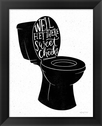 Framed Bathroom Puns IV Black Print