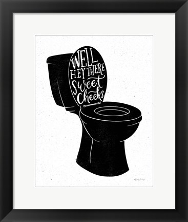 Framed Bathroom Puns IV Black Print