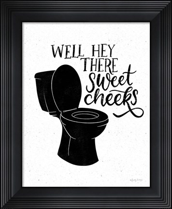 Framed Bathroom Puns III Black Print