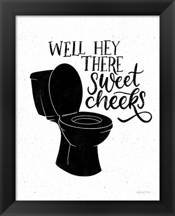 Framed Bathroom Puns III Black Print