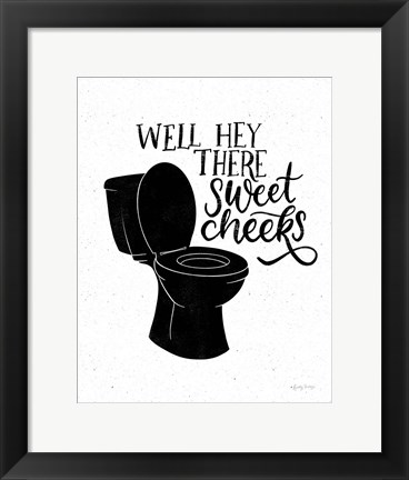 Framed Bathroom Puns III Black Print