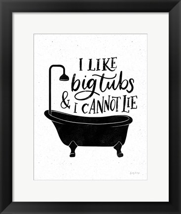 Framed Bathroom Puns II Black Print