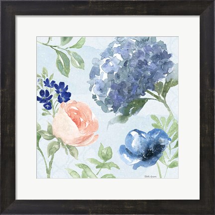 Framed Coastline Botanical III Blue Print