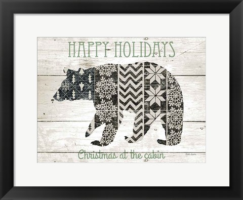 Framed Nordic Holiday II Neutral Print