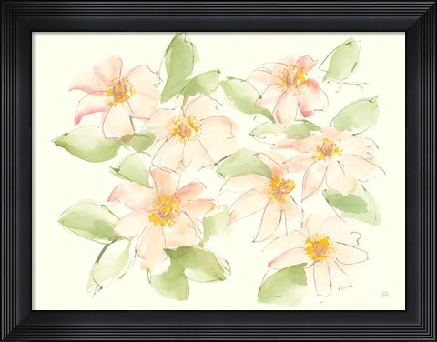 Framed Creme Clematis Print