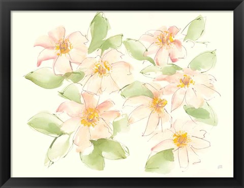 Framed Creme Clematis Print