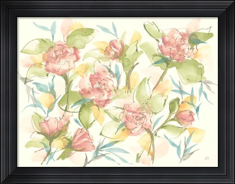Framed Blush Camellias Print