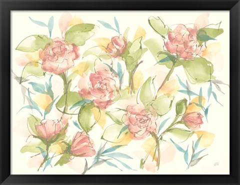 Framed Blush Camellias Print