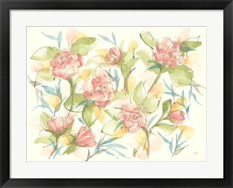 Framed Blush Camellias Print