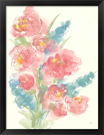 Framed Peony Bouquet II Print