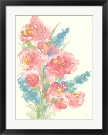 Framed Peony Bouquet II Print