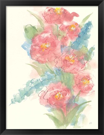 Framed Peony Bouquet I Print