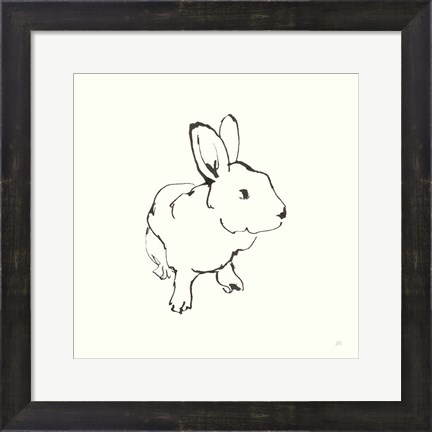 Framed Line Bunny II Print