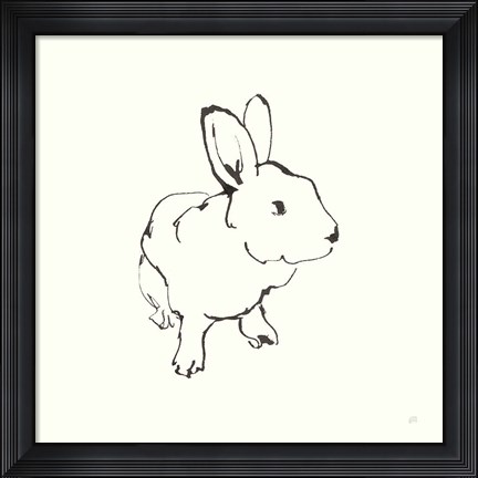 Framed Line Bunny II Print