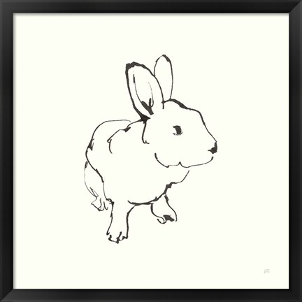 Framed Line Bunny II Print