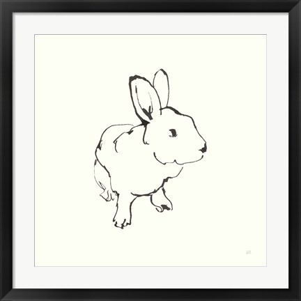 Framed Line Bunny II Print