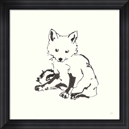 Framed Line Fox Print