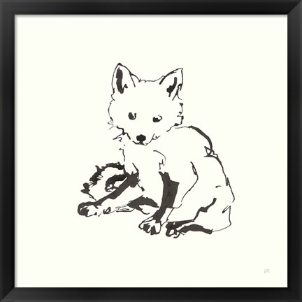 Framed Line Fox Print