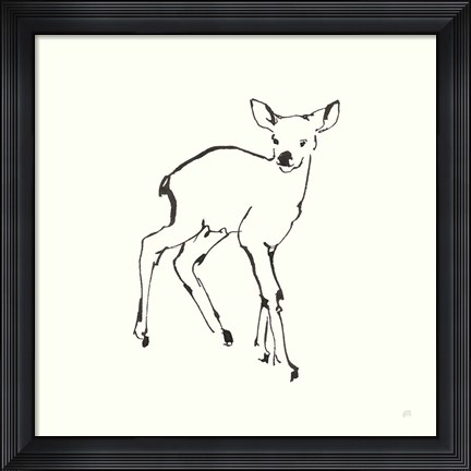 Framed Line Fawn Print