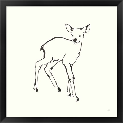 Framed Line Fawn Print