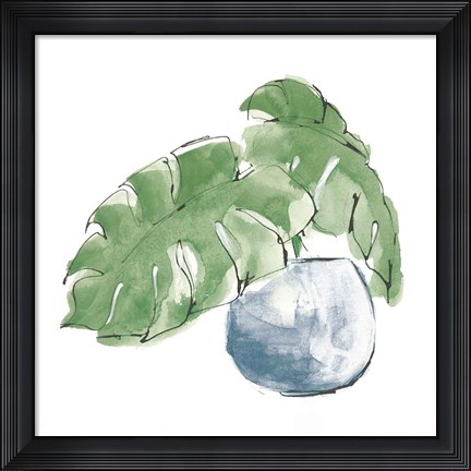 Framed Plant Big Leaf IV Dark Green Print