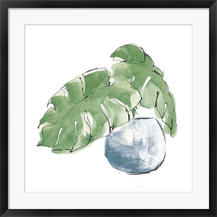 Framed Plant Big Leaf IV Dark Green Print