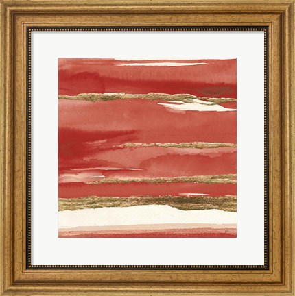 Framed Gilded Red II Print